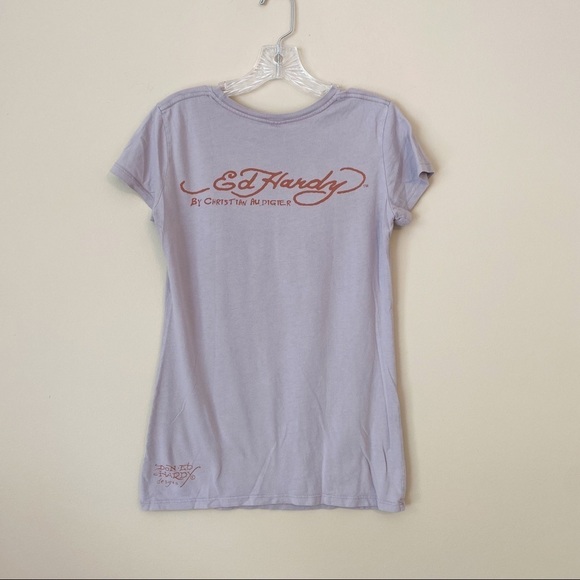 Ed Hardy by Christian Audigier Graphic Bird and Flower Tee T Shirt - Medium - Picture 3 of 13